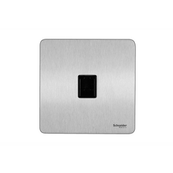 Schneider USFP Single RJ45 Data Socket Black Insert Stainless Steel - GU7471BSS