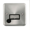Click Scolmore Deco Plus Satin Chrome 1 Gang Fused Connection Unit 13A With Black Ingot - DPSC550BK