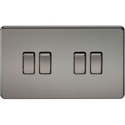Knightsbridge Screwless 10AX 4G 2-Way Switch - Black Nickel - SF4100BN