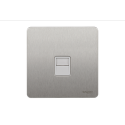 Schneider USFP 1G Telephone Secondary White Insert Stainless Steel - GU7462WSS