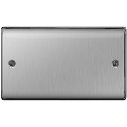 BG Nexus Metal Brushed Steel 2 Gang Blanking Plate - NBS95