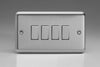 Varilight Classic 4 Gang Rocker Switch with Decorative Insert (Quad XS9D) - Matt Chrome - XS9D