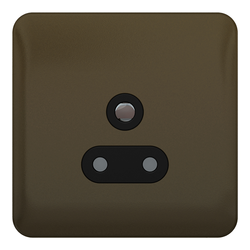 Schneider LSD 1G 5A Round Pin Unswitched SO Black Insert - Mocha Bronze - GGBL3080BMB