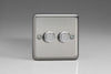 Varilight 2x250W 2 Gang 1 Way Dimmer Switch - Matt Chrome - HS2