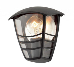 Forum Perdita Outdoor Curved Half Wall Lantern IP44 - Black - ZN-25464-BLK