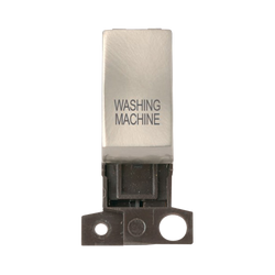 Click Scolmore MiniGrid 13A Double-Pole Ingot Washing Machine Switch Satin Chrome - MD018SC-WM