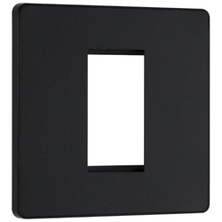 BG Evolve Matt Black Grid 1 Gang Euro Module Front Plate - PCDMBEMS1B