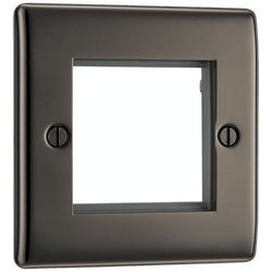 BG Nexus Metal Black Nickel 2 Mod Sq Front Plate - NBNEMS2