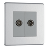 BG Flat Plate Brushed Steel Gr 2G Iso Co Ax Skt - FBS63