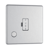 BG Nexus Flatplate Screwless Brushed Steel 13A 2-Pole Unswitched Fused Spur With Flex Outlet - FBS55