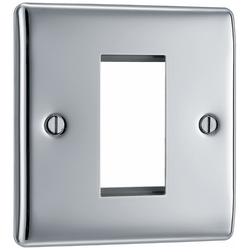 BG Nexus Metal Single Euro Module Blanking Plate - Polished Chrome - NPCEMS1