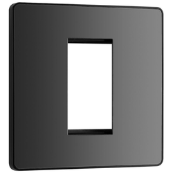 BG Evolve Black Chrome Grid 1 Gang Euro Module Front Plate - PCDBCEMS1B