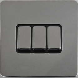 Schneider USFP 16AX 3G 2W Switched Black Insert Polished Chrome - GU1432BPC