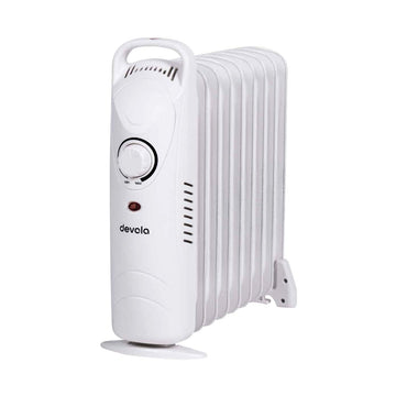 Devola 800W Mini Oil Filled Radiator (White) - DVMOR9F08W