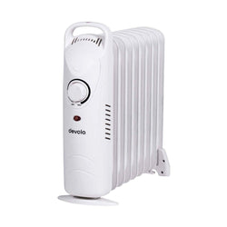 Devola 800W Mini Oil Filled Radiator (White) - DVMOR9F08W