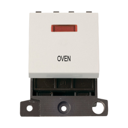 Click Scolmore MiniGrid 20A Double-Pole Ingot & Neon Oven Switch White - MD023PW-OV