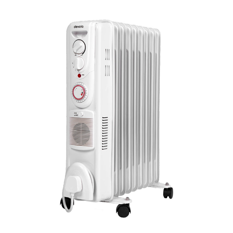 Devola 2500W Oil Filled Radiator (9 Fin) White - DVSOR9F25W –  BigOnElectricals.co.uk