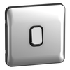 Schneider LSD 10AX 1G 2W Switch Black Insert - Polished Chrome - GGBL1012BPC