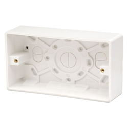 Click Scolmore Mode 2 Gang 35mm Pattress Box Polar White - CMA084