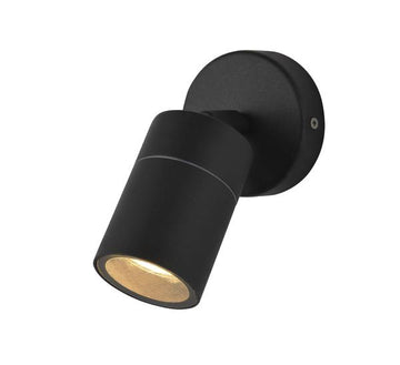 Forum Leto Adjustable Single GU10 Spotlight IP65 - Black - ZN-26536-BLK