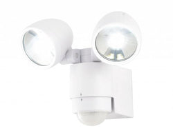Forum Sirocco 6W Security Twin Spotlight with PIR Sensor IP44 - White - ZN-23454-WHT