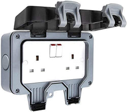 Click Scolmore Aquip 13A 2 Gang IP66 Weatherproof Type A Passive RCD Socket - OARCDP036
