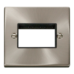 Click Scolmore MiniGrid 1 Gang Plate Triple Aperture Satin Chrome - VPSC403BK