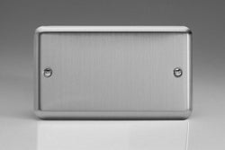 Varilight Classic Double Blank Plate with Black Inserts (Double XSDB) - Matt Chrome - XSDB