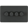 Knightsbridge Screwless 4G 2-way 10-200W (5-150W LED) trailing edge dimmer - Anthracite - SF2184AT