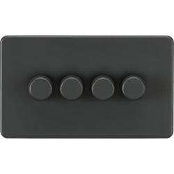 Knightsbridge Screwless 4G 2-way 10-200W (5-150W LED) trailing edge dimmer - Anthracite - SF2184AT
