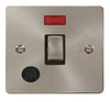 Click Scolmore Define Brushed Steel 1 Gang Double Pole Switch 20A With Black Ingot - FPBS523BK