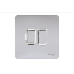 Schneider USFP 13A Switched Fused Spur White Insert Polished Chrome - GU5410WPC