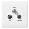 BG Nexus 3 Gang White TV Aerial / SAT / FM Socket - 867