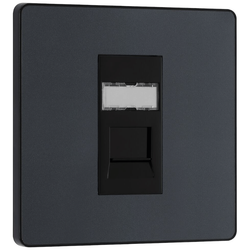 BG Evolve Matt Grey Single RJ45 Cat 6 Data Outlet Ethernet Socket - PCDMGRJ451B