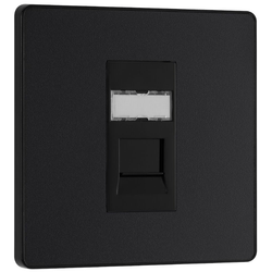 BG Evolve Matt Black Single RJ45 Cat 6 Data Outlet Ethernet Socket - PCDMBRJ451B