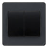 BG Evolve Matt Grey Double Light Switch 20A 16AX 2 Way Wide Rocker - PCDMG42WB
