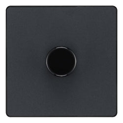 BG Evolve Matt Grey Trailing Edge LED 200W Single Dimmer Switch 2-Way Push On/Off - PCDMG81B