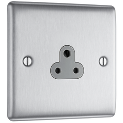BG Nexus Metal Brushed Steel Gr 2A Unswitched Skt Round Pin - NBS28G