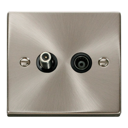 Click Scolmore Deco Isolated Co-Axial and Satellite Socket - VPSC157BK