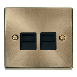 Click Scolmore Deco 2 Gang Secondary Telephone Socket - VPAB126BK