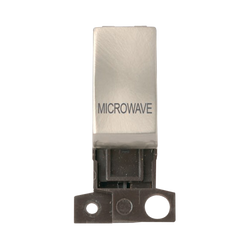 Click Scolmore MiniGrid 13A Double-Pole Ingot Microwave Switch Satin Chrome - MD018SC-MW