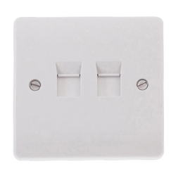 Click Scolmore Mode 45A 1 Gang Double CAT-5E Switch Polar White - CMA132