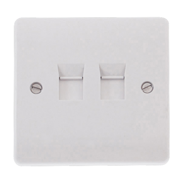 Click Scolmore Mode 45A 1 Gang Double CAT-5E Switch Polar White - CMA132