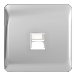 Schneider LSD Data Telephone Single BT Second White Insert Polished Chrome - GGBL7062WPC