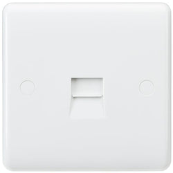 Knightsbridge Curved Edge Telephone Master Socket - White - CU7300