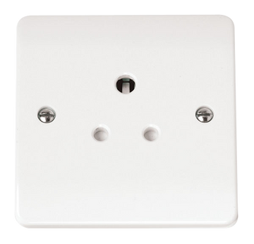 Click Scolmore Mode 5A 1 Gang Round Pin Plug Socket Polar White - CMA038