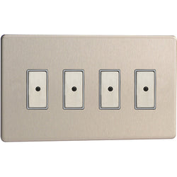 Varilight 4-Gang V-Pro Eclique2 Touch Control Slave Dimmer Brushed Chrome - JDSES004S