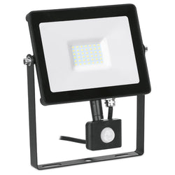 Aurora Quazar30W Adjustable IP65 Driverless LED Floodlight with PIR Sensor 4000K White - EN-FLH30PW/40