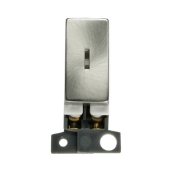 Click Scolmore MiniGrid 13A Double-Pole Key Switch Ingot Module Satin Chrome - MD046SC