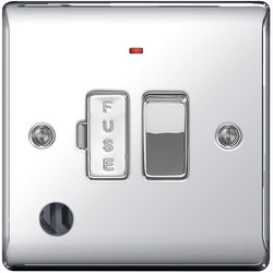 BG Nexus Metal Polished Chrome Fused Spur  with Power Indicator Switch and Cable Outlet 13A - NPC53